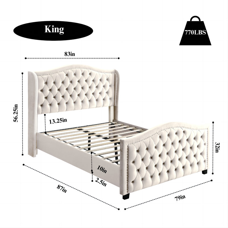 Amazon.com: Feonase Velvet Twin Bed Frames with Luxury